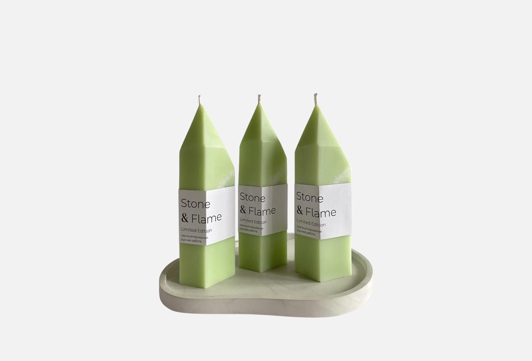 Изображение товара Набор свечей Ampersand Workshop хризолит с гипсовой подставкой, уникальный дизайн