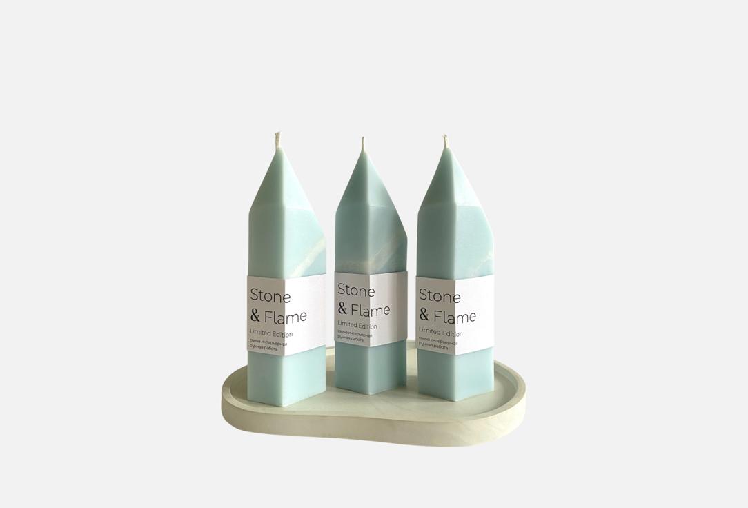 Изображение товара Набор свечей Ampersand Workshop аквамарин с гипсовой подставкой