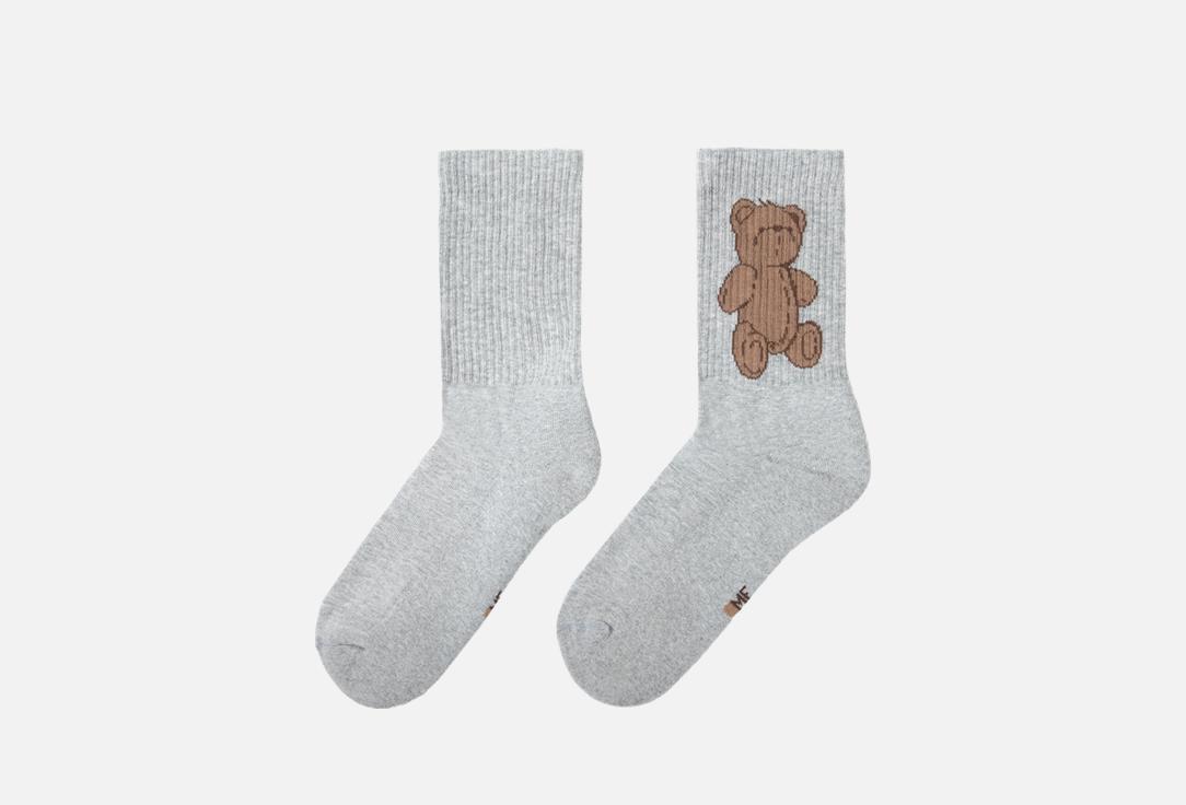 Изображение товара Женские высокие носки Mark Formelle с медведем из хлопка для демисезона