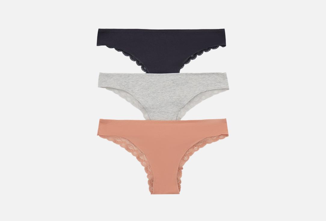 Изображение товара Набор трусов бразилиана Mark Formelle Светло-серый, розовый, темно-синий