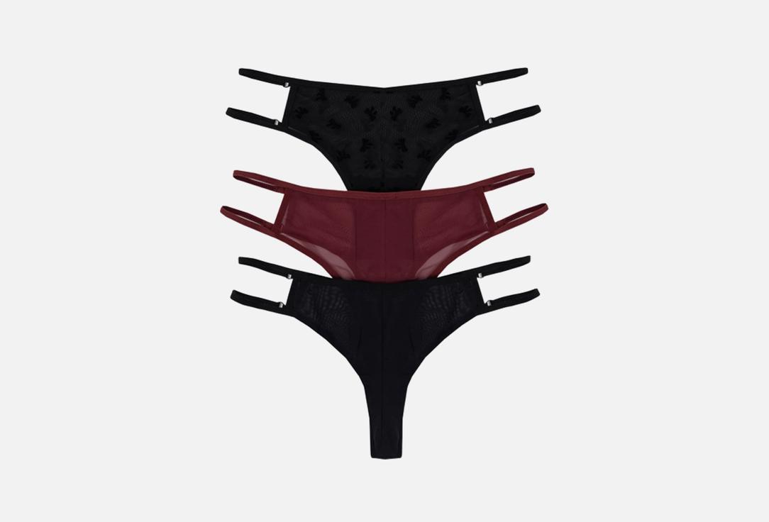 Изображение товара Набор трусов-бразилиана Mark Formelle 3 штчерный бордовый для женщин