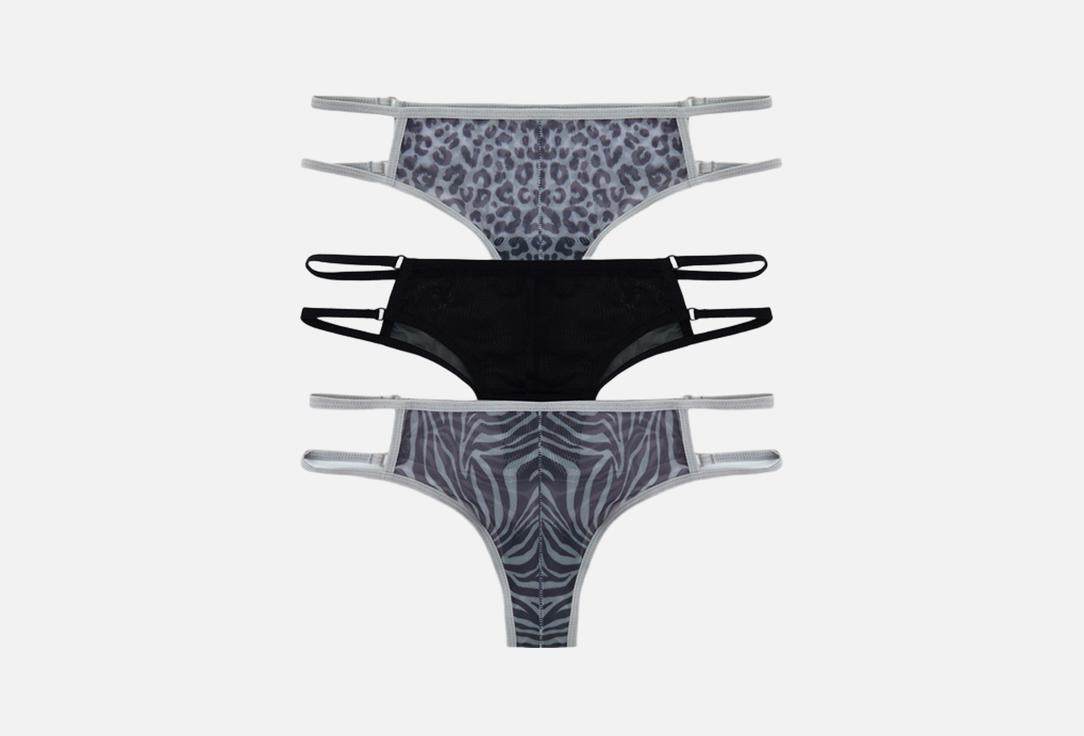 Изображение товара Набор трусов-бразильяно Mark Formelle из полупрозрачной сетки 3 шт женский стиль