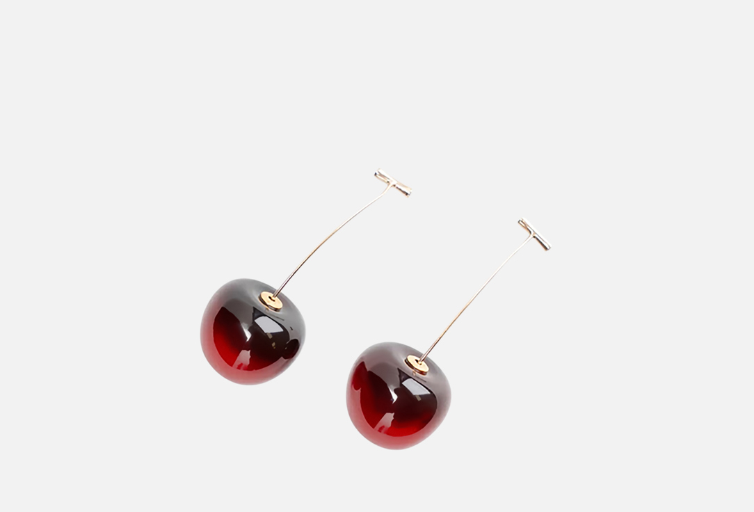 Изображение товара Серьги Marmalato вишенки женские элегантные с пластиком 2 см