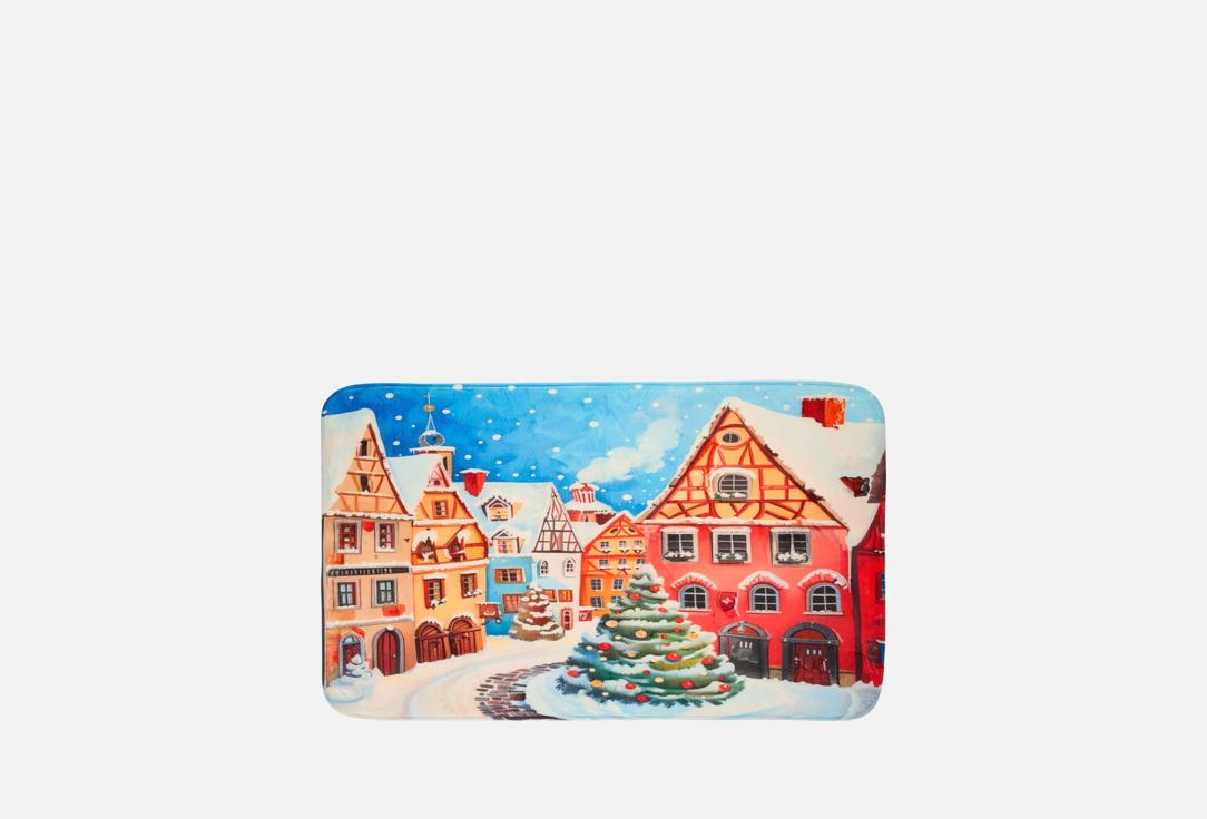 Изображение товара Коврик для ванной JoyArty Новогодняя елка яркий из велсофта 60x100 см