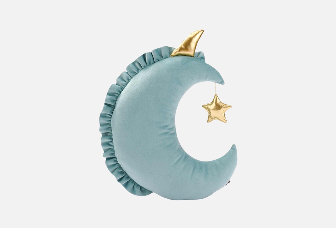 Изображение товара Декоративная детская подушка Месяц 50х40 из велюра для уюта и интерьера