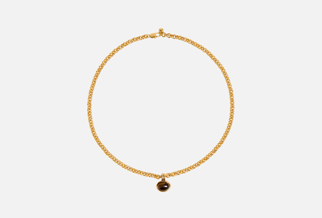 Изображение товара Цепочка с кулоном из кошачьего глаза 51 см золочение для женщин