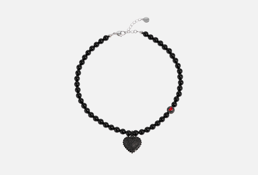 Изображение товара Колье Oh!CHERRIES BLACK HEART из агата и эмали для женщин 42 см + удлинитель