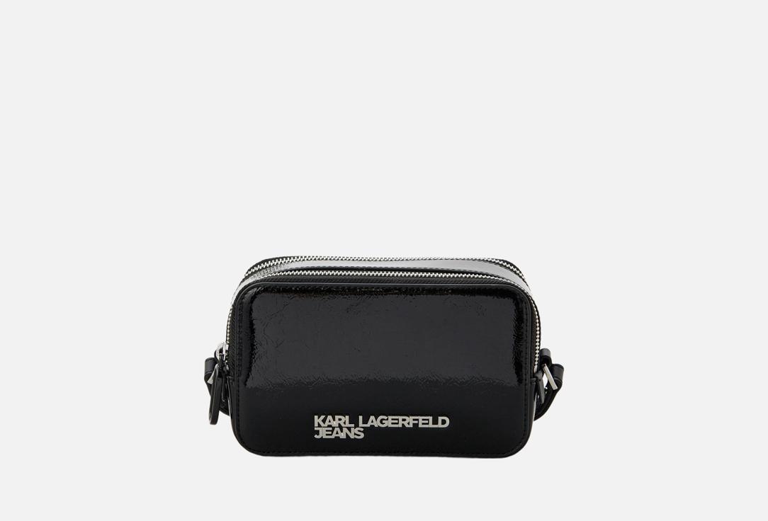 

Кожаная сумка кросс-боди KARL LAGERFELD JEANS, Черный, METAL LOGO SHINY