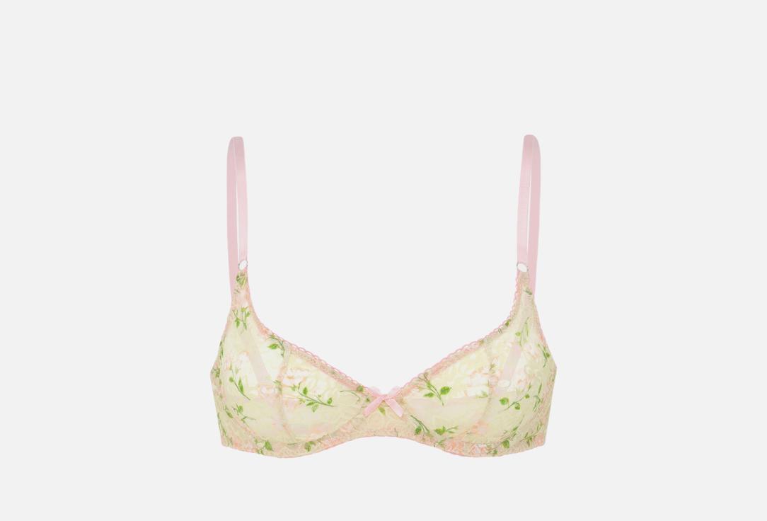 Изображение товара Бюстгальтер OHMYMARR Chloe светло-зеленый с цветочным принтом и заниженной формой