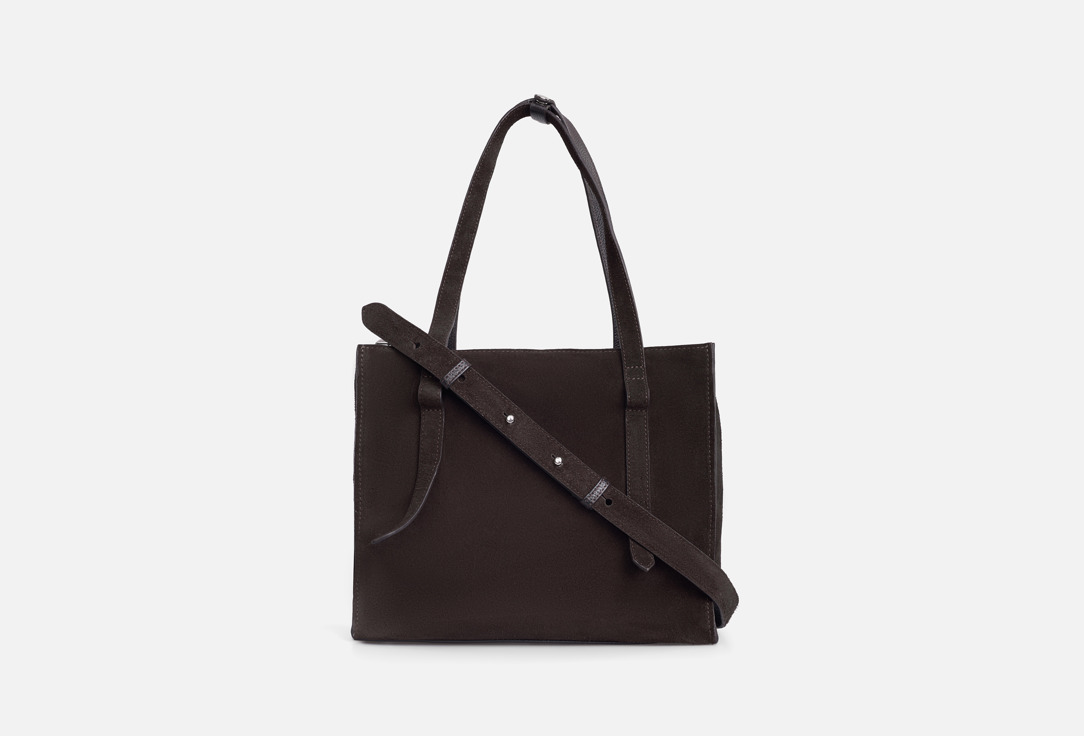 Изображение товара Замшевая женская сумка-шопер FABRIZIO CLUB Demi с ремнем и карманами