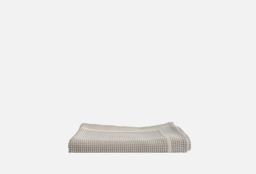 Изображение товара Скатерть льняная N Family с принтом, гусиная лапка, 140х140 см