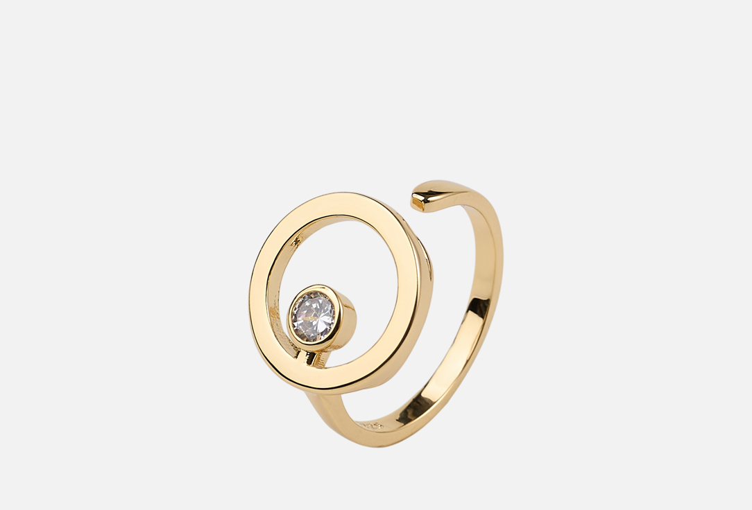 Изображение товара Кольцо 19.stone с фианитом регулируемое из позолоты для женщин