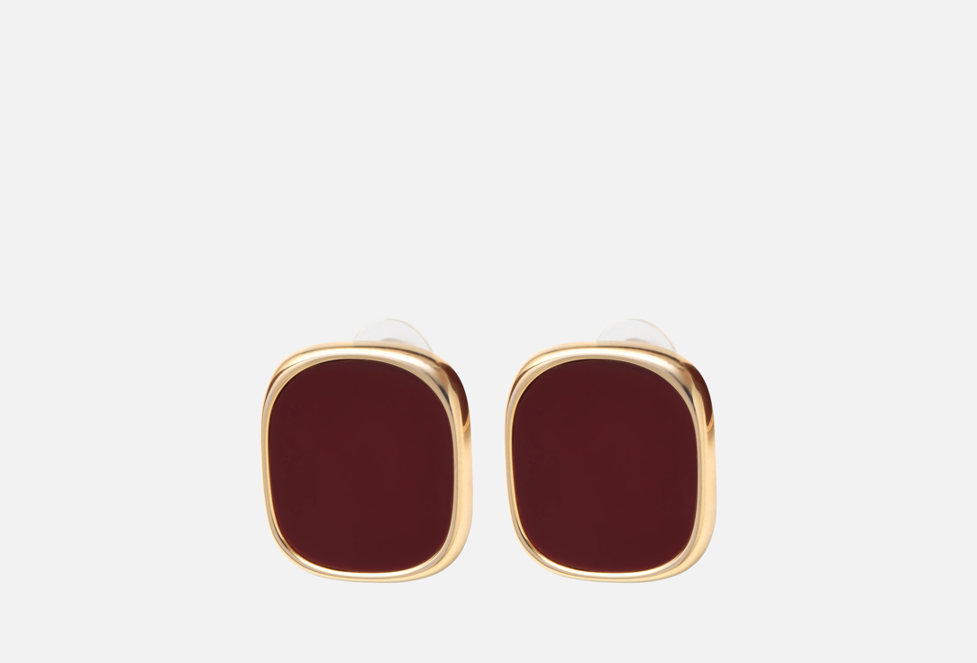 

Серьги NORTHERN FACTORY, Квадратные бордовые 2 шт