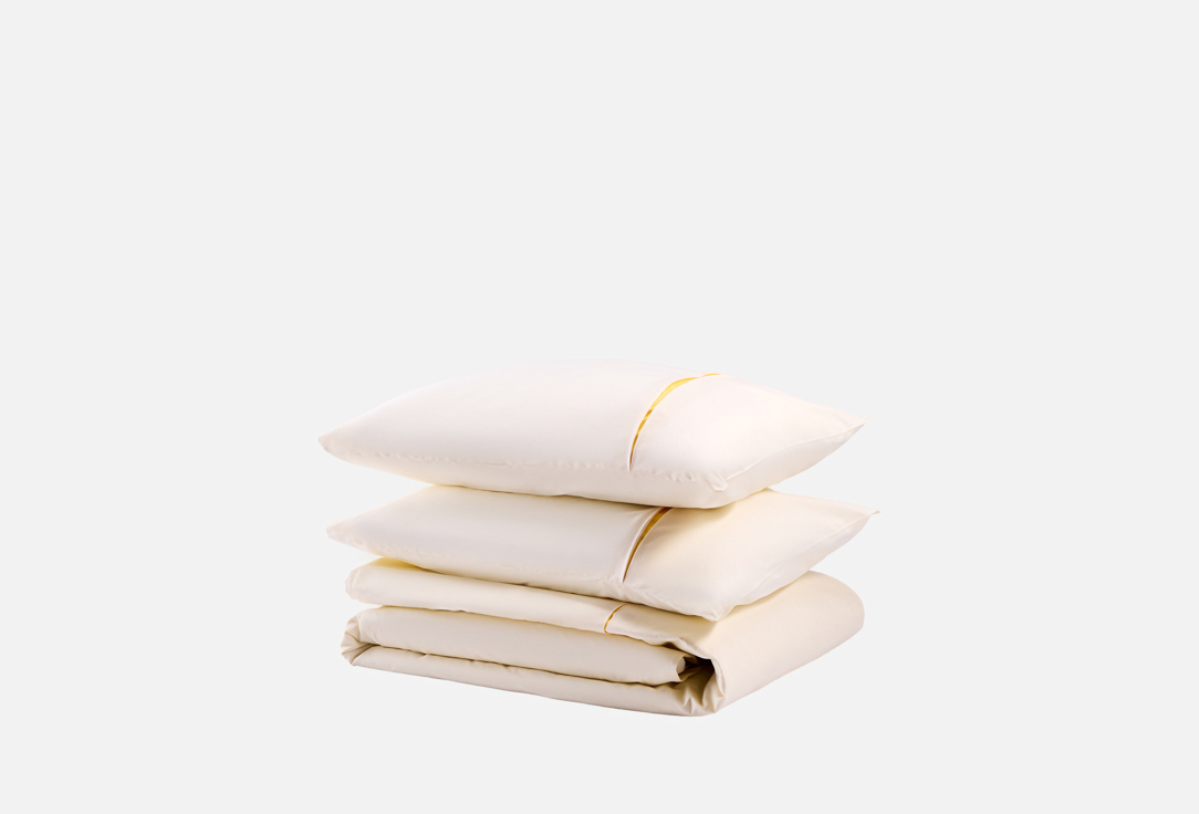 Изображение товара Комплект постельного белья Mollen с бантовой складкой, шампань и лимонный