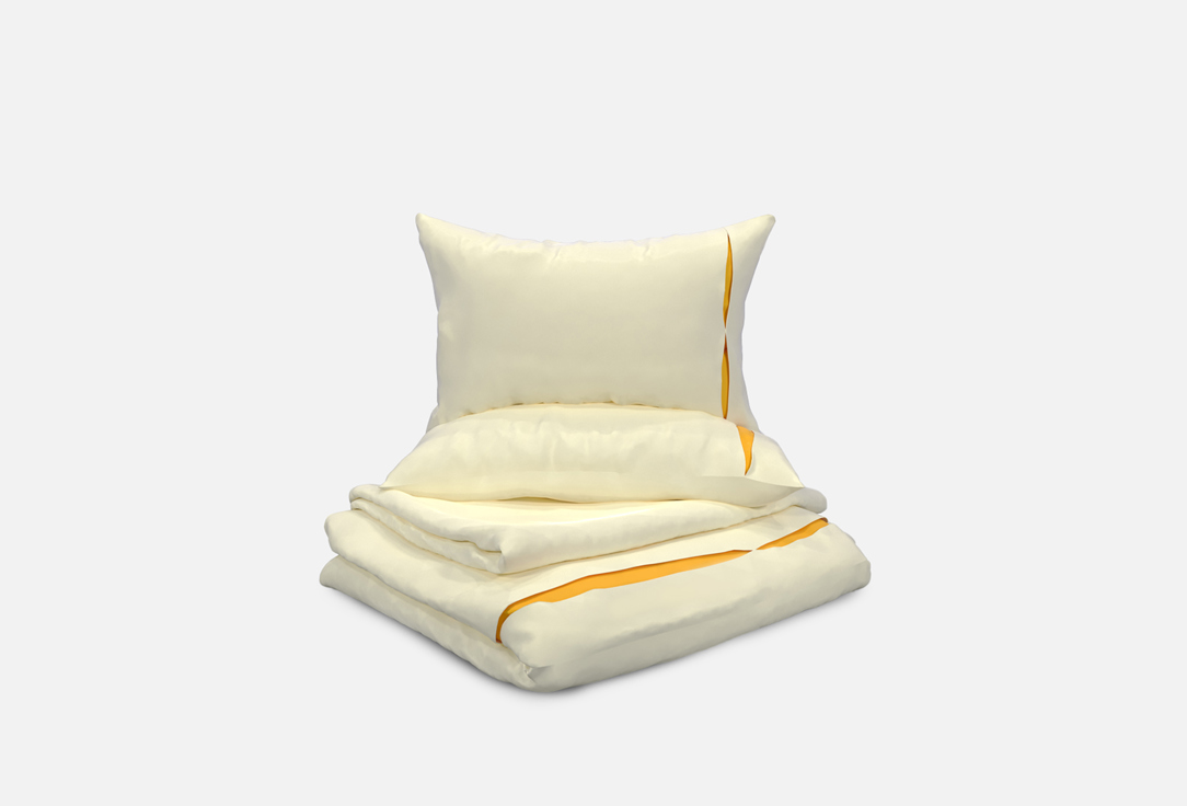 Изображение товара Комплект постельного белья Mollen с бантовой складкой, шампань и лимонный
