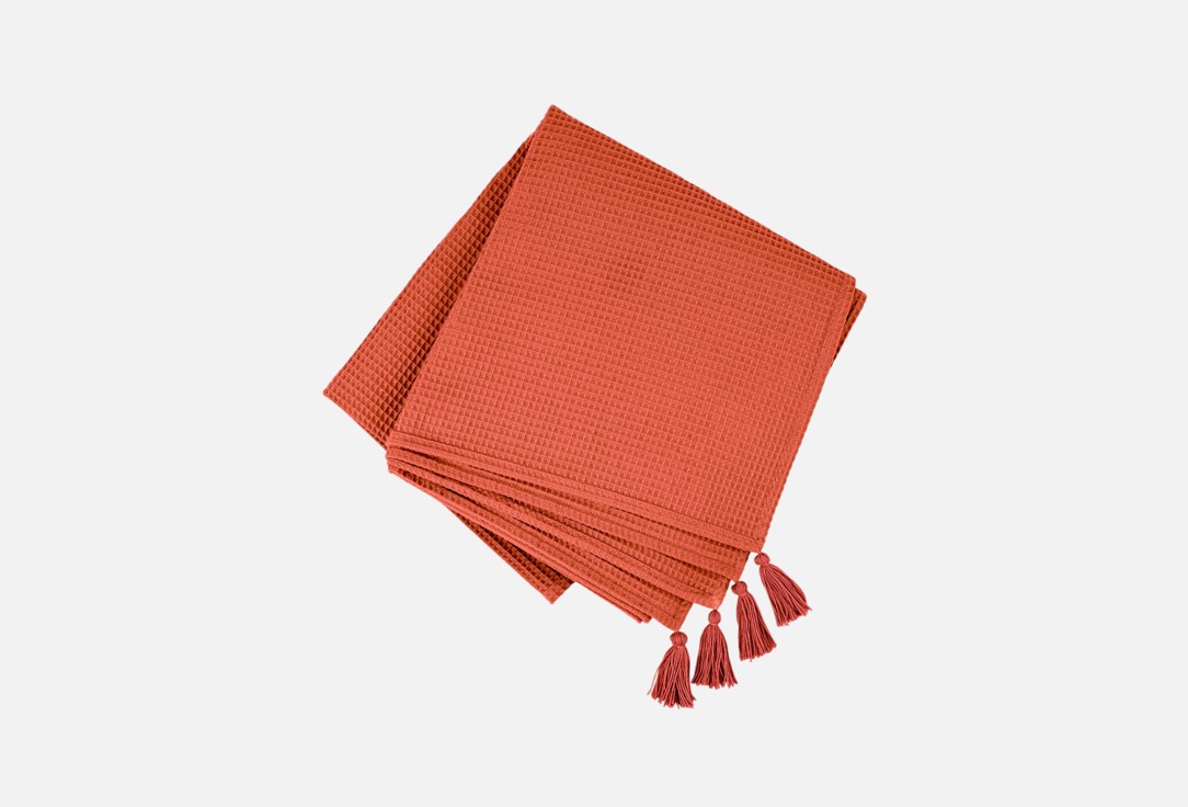 

покрывало вафельное N FAMILY, Оранжевый, Пыльный терракот, 165х145 см 1 шт