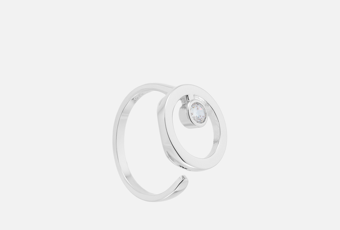 

Кольцо 19.STONE, Круглое с фианитом ONESIZE мл