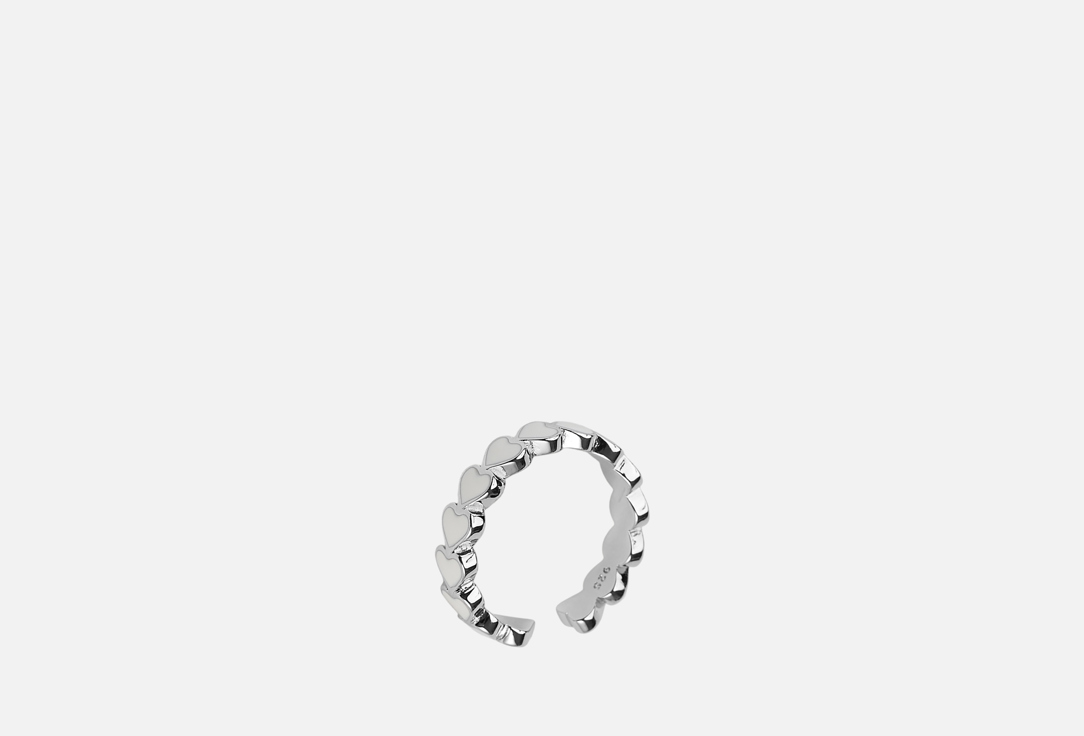 

Кольцо 19.STONE, Белые сердечки ONESIZE мл