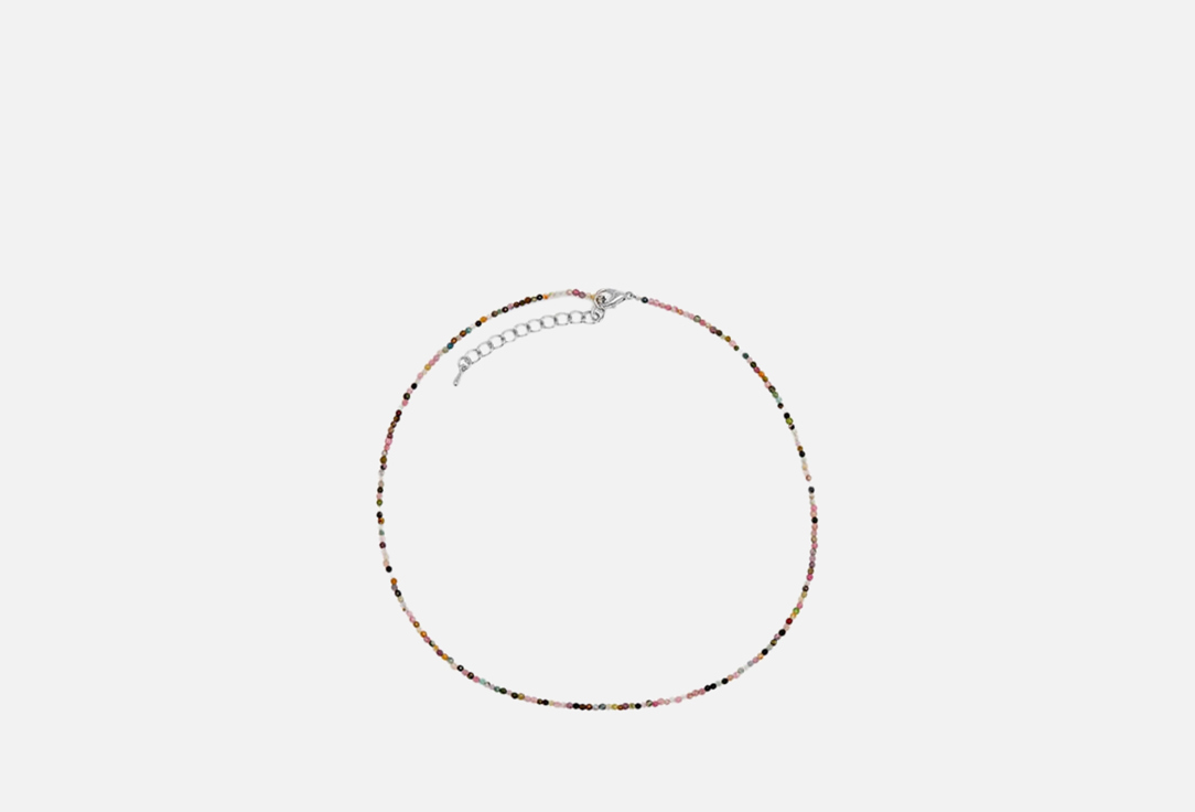 Изображение товара Колье из турмалина и бижутерного сплава, длина 42 см + цепочка 5 см