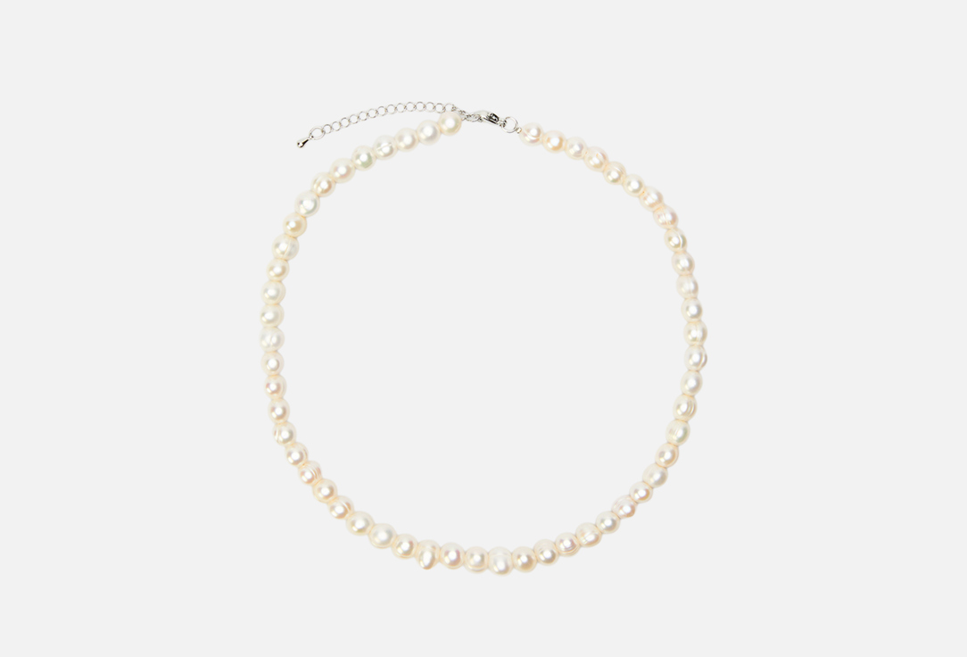 Изображение товара Колье из натурального речного жемчуга на ювелирном тросике 45 см