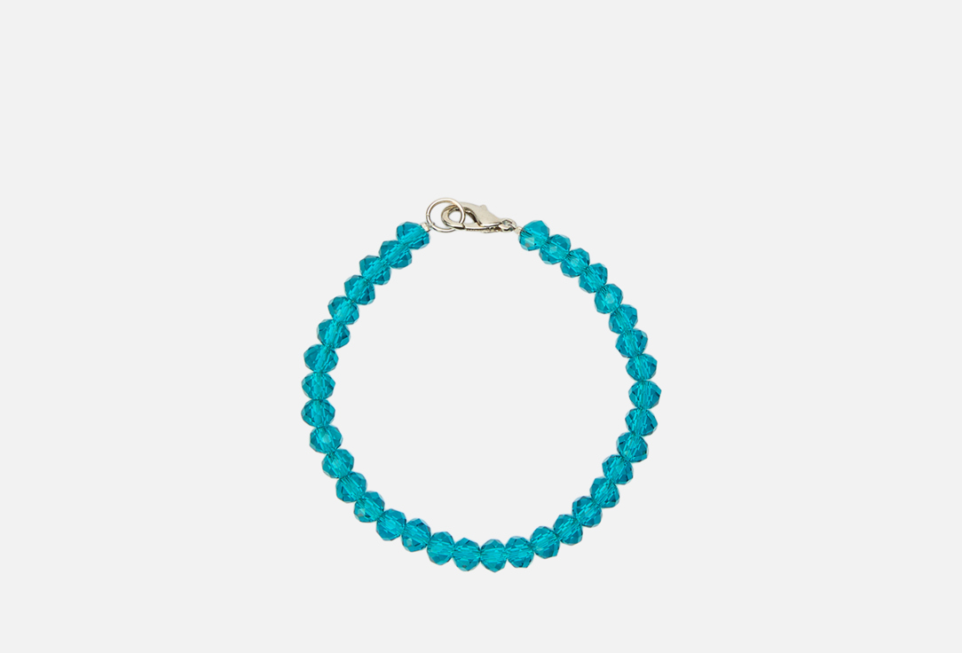 Изображение товара Браслет из кристалла морского цвета на ювелирном тросике 19 см