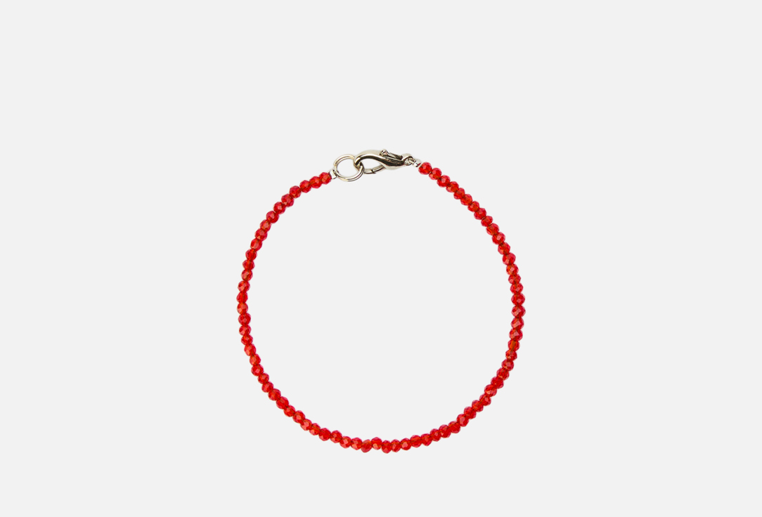 Изображение товара Браслет из кристалла красного цвета на ювелирном тросике 19 см