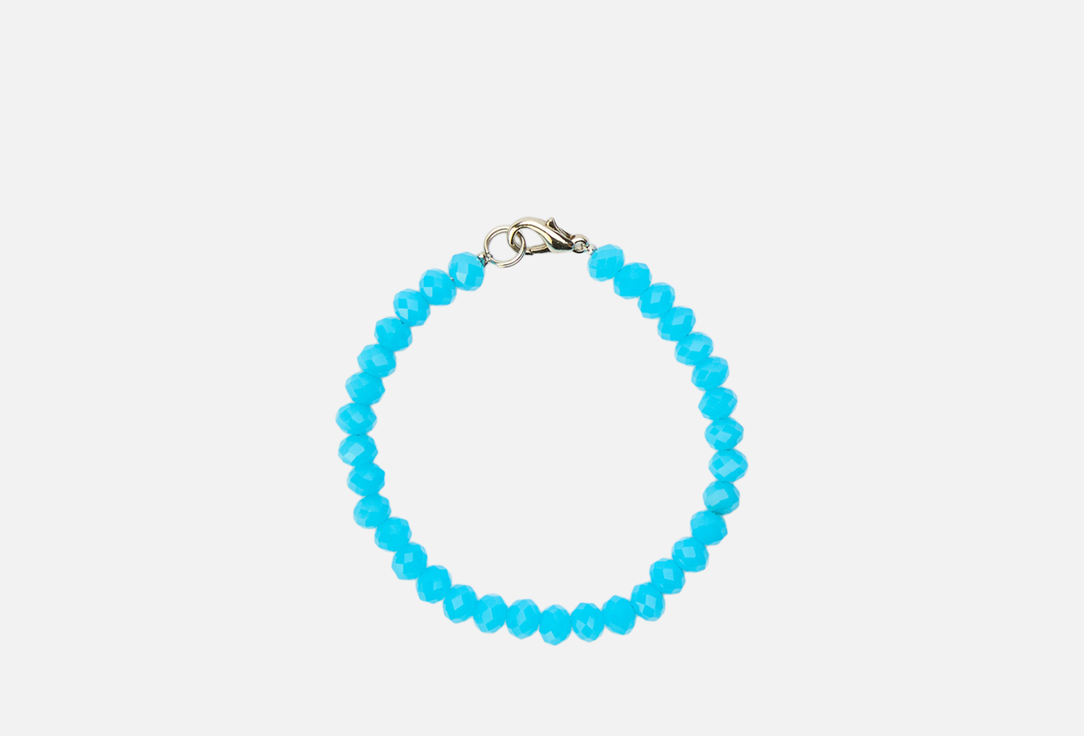 Изображение товара Стильный голубой браслет Палитра из кристалла на ювелирном тросике 19 см