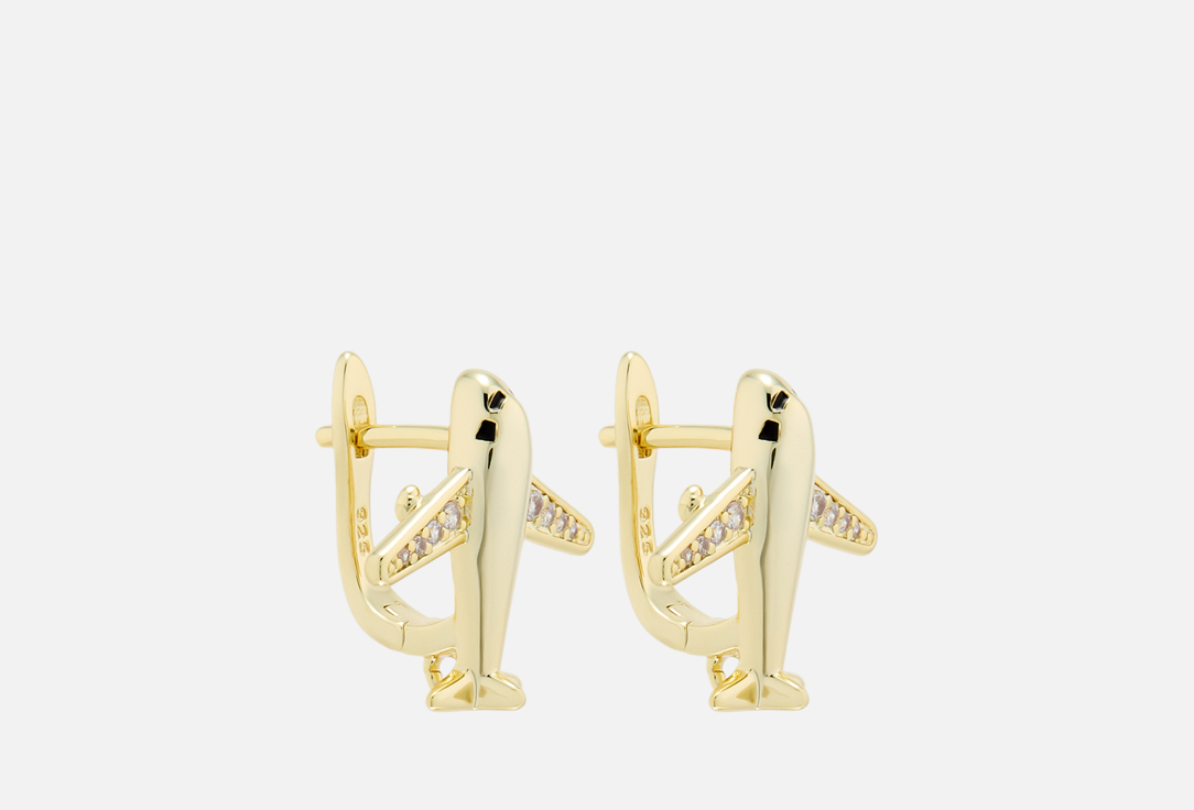 

Серьги 19.STONE, Самолеты с фианитами 2 шт