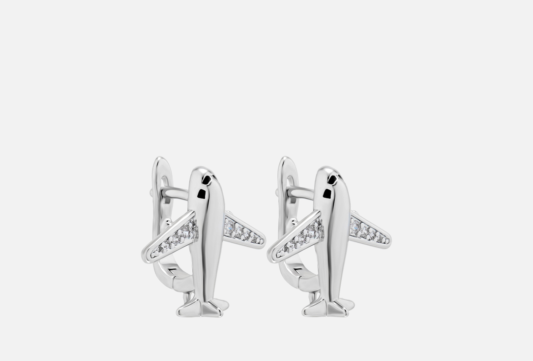 

Серьги 19.STONE, Самолеты с фианитами 2 шт