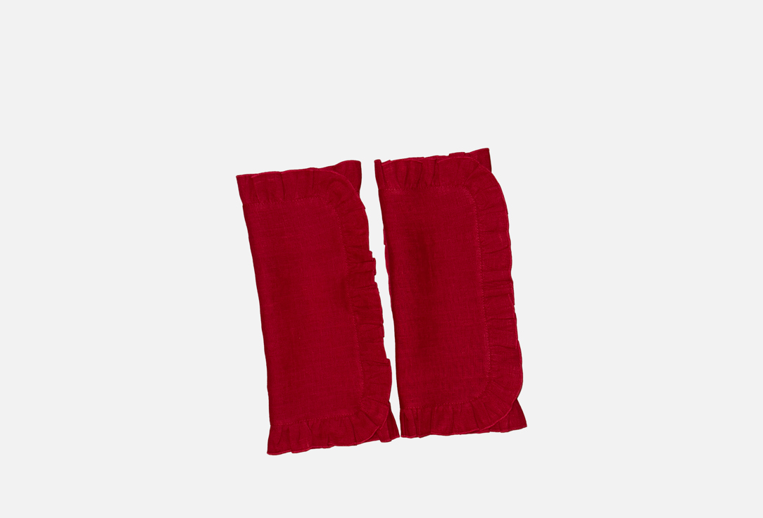 

набор льняных салфеток LENJULEN, Красный, С рюшами, английский красный, 35x45 см 1 шт