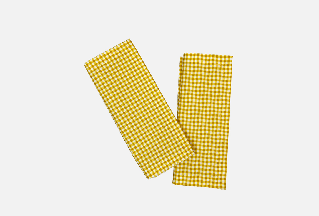 

набор салфеток на стол LENJULEN, Желтый, Водоотталкивающая пропитка, клетка виши, желтый, 35x45 см 2 шт