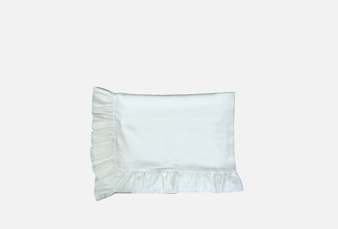 

скатерть из умягчённого льна LENJULEN, Белый, С рюшами, белый зефир, 140х200 см 1 шт