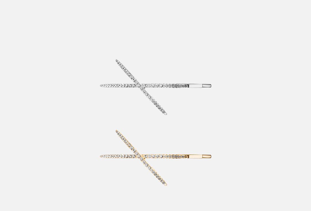 

Набор заколок для волос LOVE REPUBLIC, С мерцающими кристаллами 2 шт