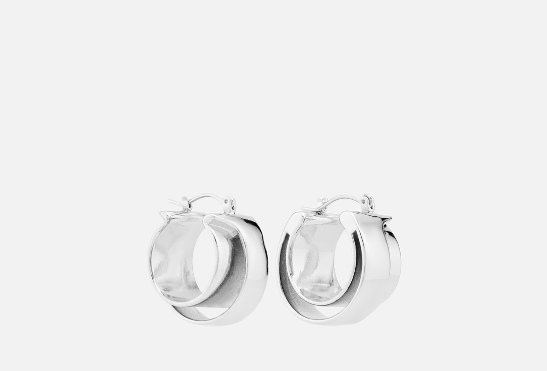 Изображение товара Серьги-кольца LOVE REPUBLIC широкие из латуни и нержавеющей стали для женщин