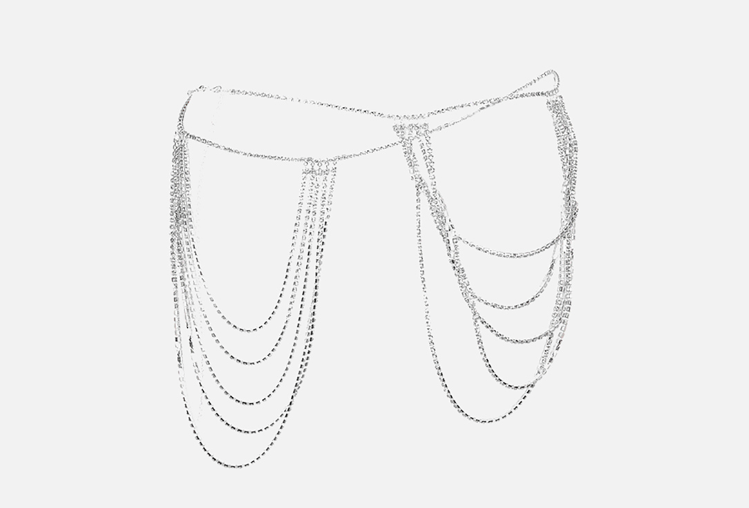 

Многоярусный пояс-цепочка LOVE REPUBLIC, С мерцающими кристаллами 1 шт