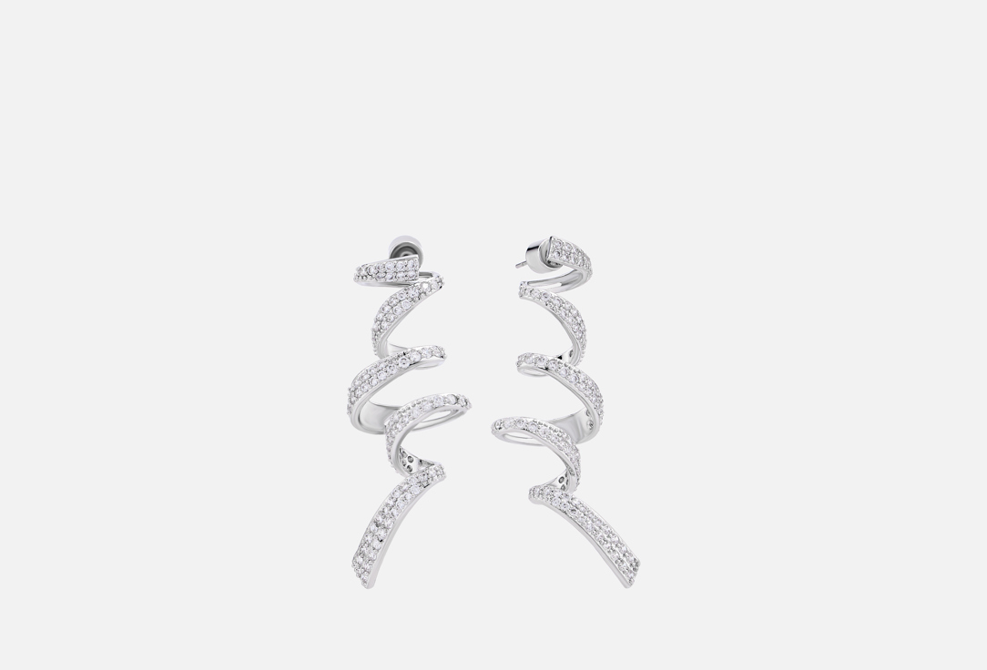 Изображение товара Витые серьги LOVE REPUBLIC с кристаллами для женщин из латуни и стекла