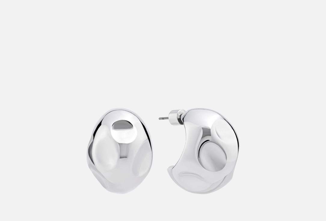 Изображение товара Серьги LOVE REPUBLIC из мятого металла для женщин с пусетами