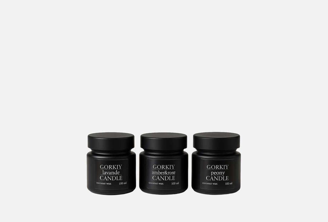 Изображение товара Набор ароматических свечей Gorkiy Candle floral symphony 3 шт 100 мл натуральный воск
