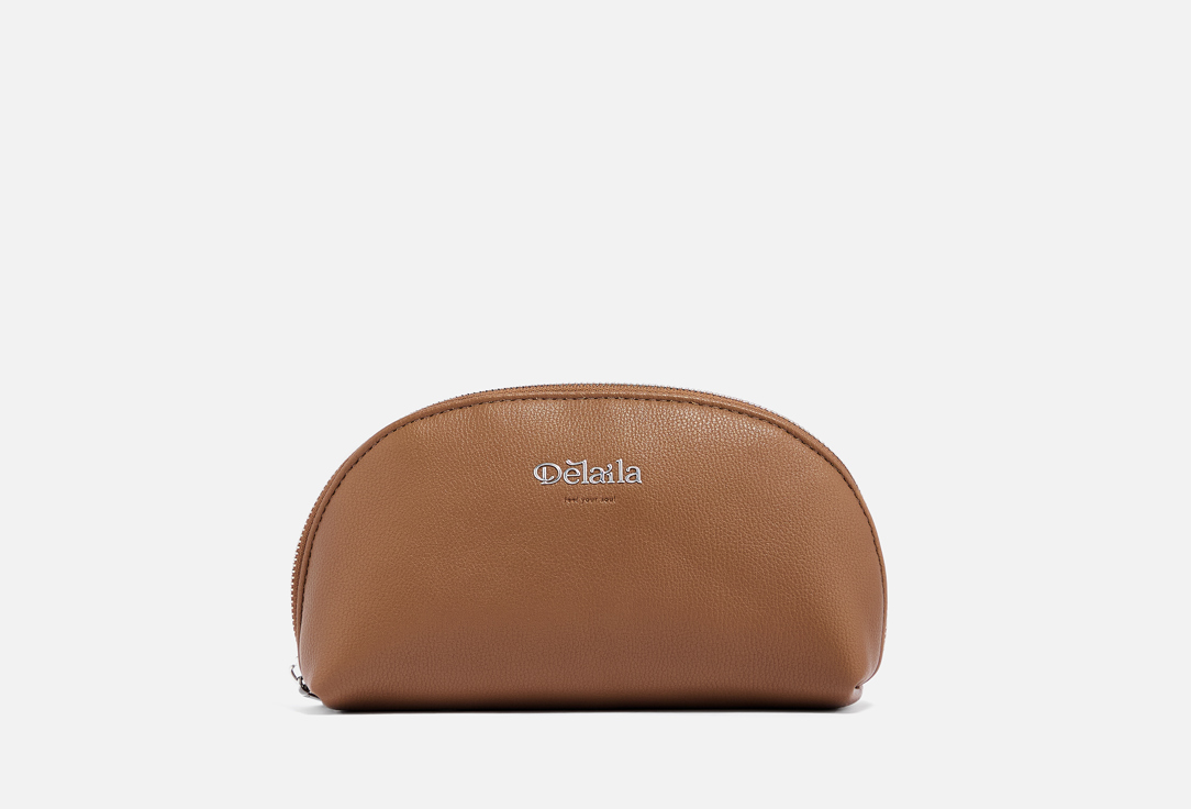 Изображение товара Кожаная косметичка Delaila Mini Hustle яркий горчичный цвет и продуманная организация