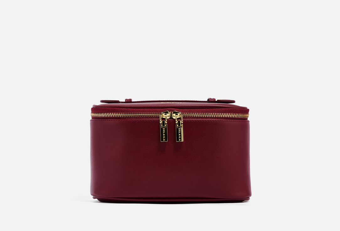 Изображение товара Кожаная косметичка Delaila Shelfie Star в бордовом цвете