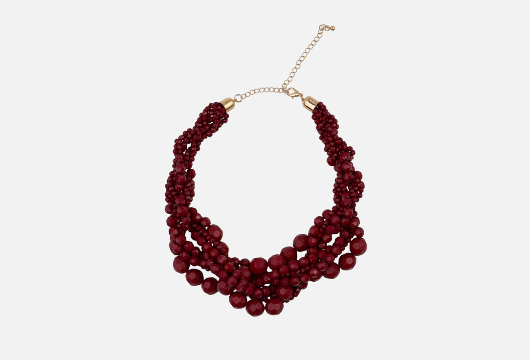 Изображение товара Бусы 19.stone бордовые многослойные, акрил и бижутерный сплав, длина 50 см