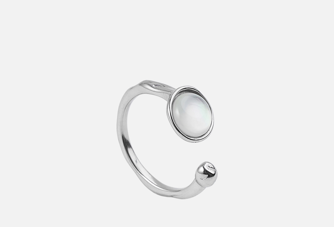 

Кольцо 19.STONE, Из стали с перламутром 1 шт