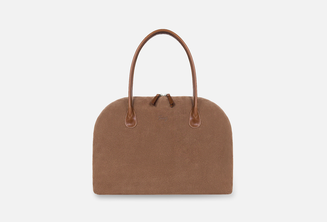 

Замшевая сумка с ручками SAAJ, Коричневый, Terra