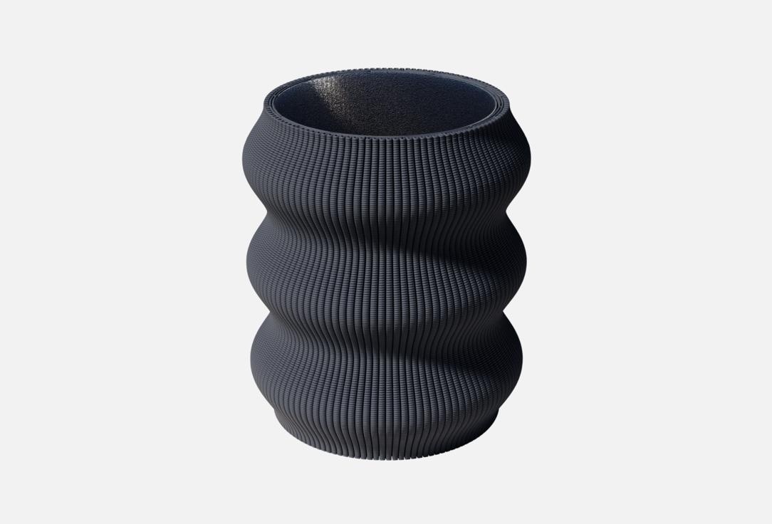 Изображение товара Стильная пластиковааза deetreedee volna classic dark grey 20x20x20 см