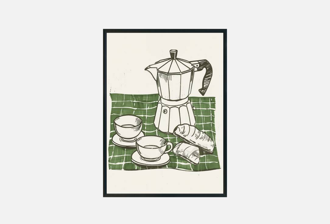 

Постер ПРОСТОПОСТЕР, Принт, Завтрак эспрессо и булочки на стену, 50х70 см 1 шт