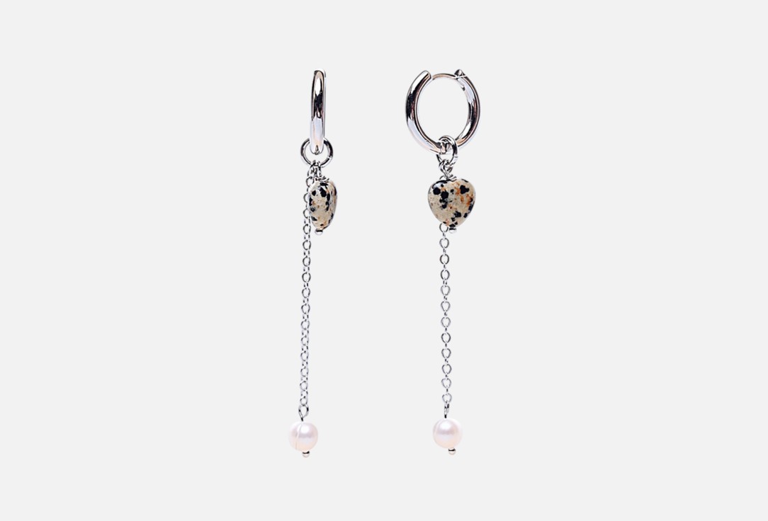 Изображение товара Серьги DreamElephant Мозаика природы натуральная яшма жемчуг латунь оригинальные