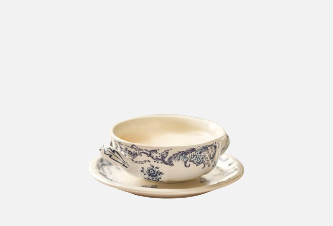 Изображение товара Супница ROOMI Цветочная гармония из керамики с блюдцем 300 мл