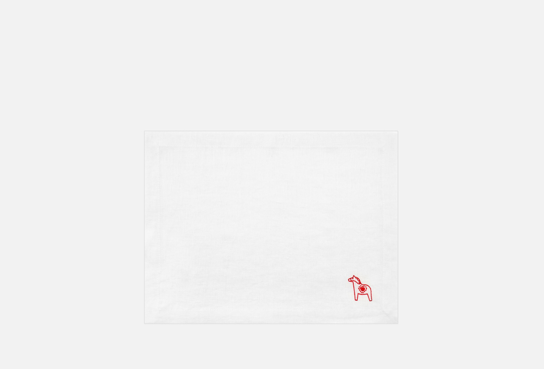 Изображение товара Набор льняных салфеток LenJuLen с вышивкой Красный конь 35x45 см