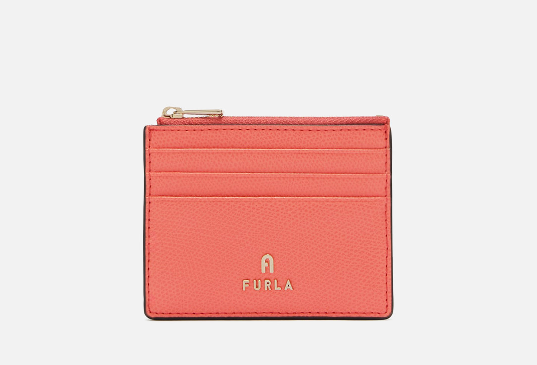 Изображение товара Кожаный картхолдер Furla Camelia для женщин с тиснением и логотипами