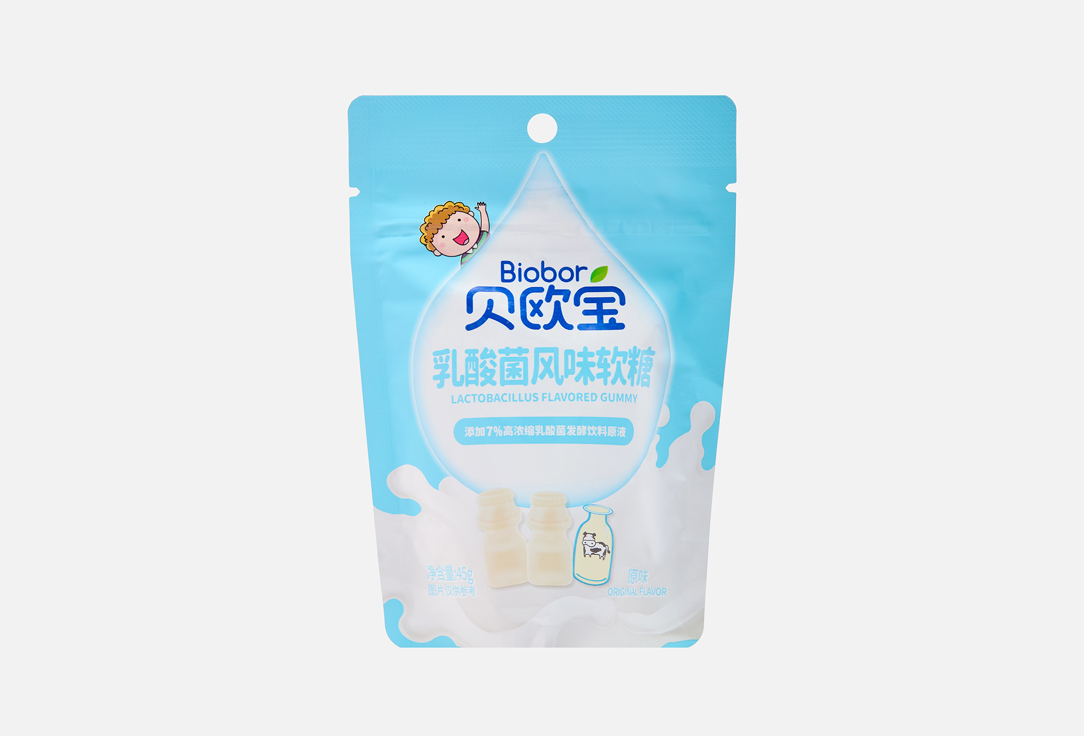 

Жевательный мармелад с лактобактериями BIOBOR, Натуральный вкус 45 г